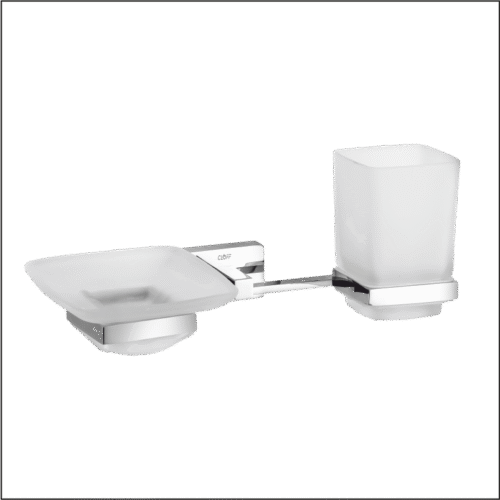 TO-13011 CP Glass Soap Dish & Thumbler Combo